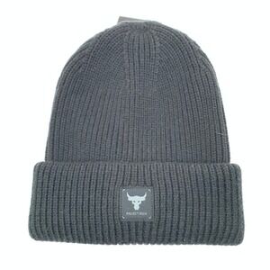 Under Armour Project Rock Beanie OSFM Black Rib Knit Winter Hat New NWT